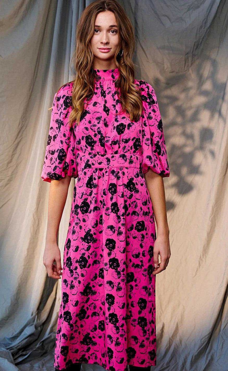 NOELLA Noella Dress - Paris Long - Fuchsia Flower | Dresses