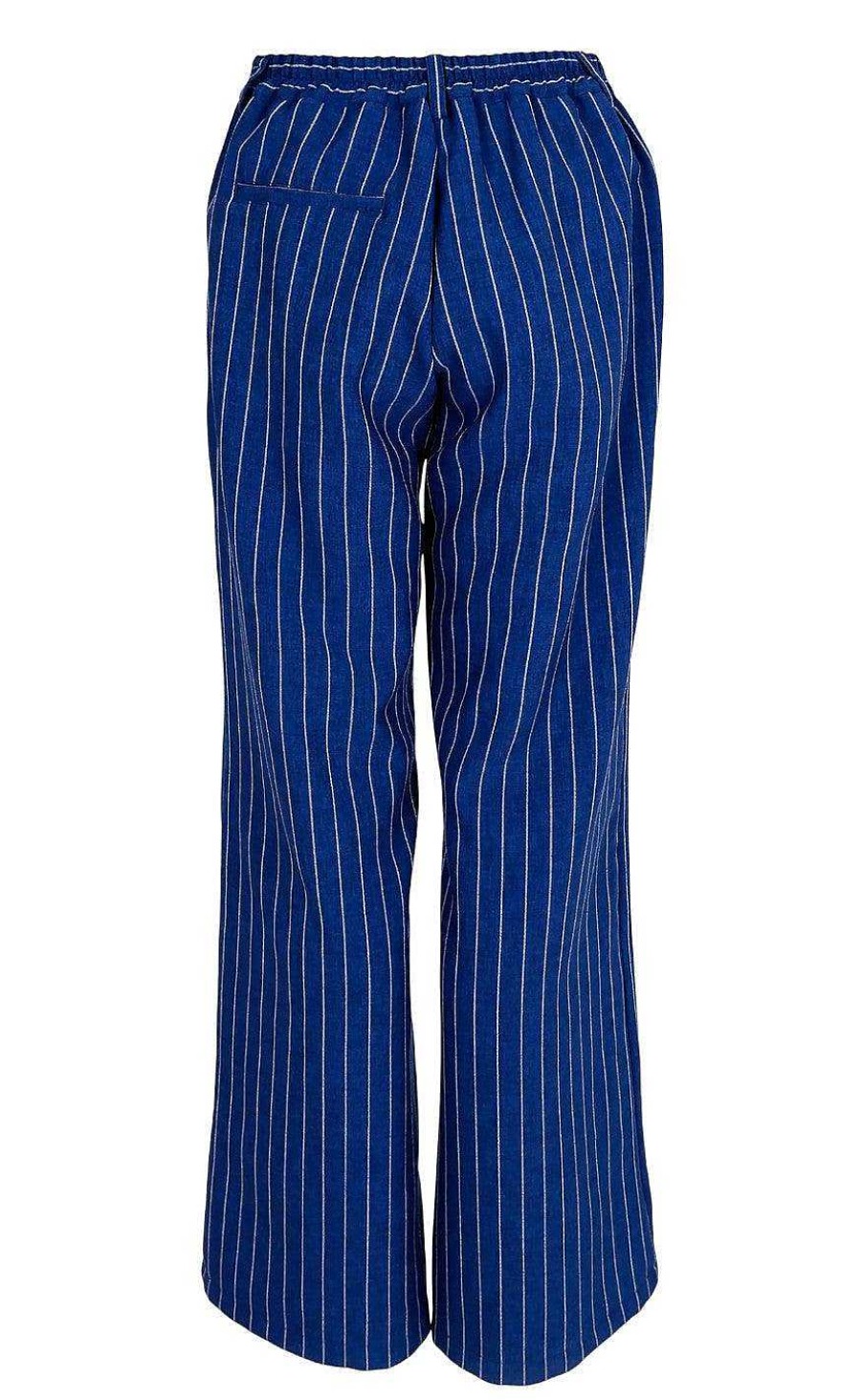 Black Colour Black Color Pants - Chicago - Blue Stripe | Trousers & Jeans