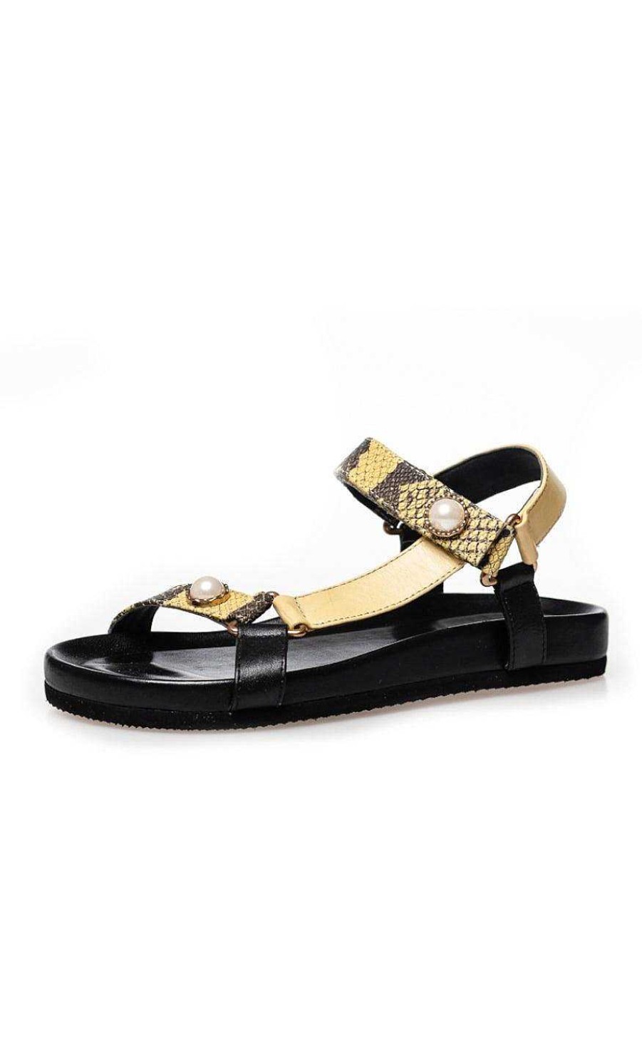 Copenhagen Shoes Copenhagen Shoes Sandal - Peace With Pearl - Yellow/Black | Shoes, Boots & Sandals