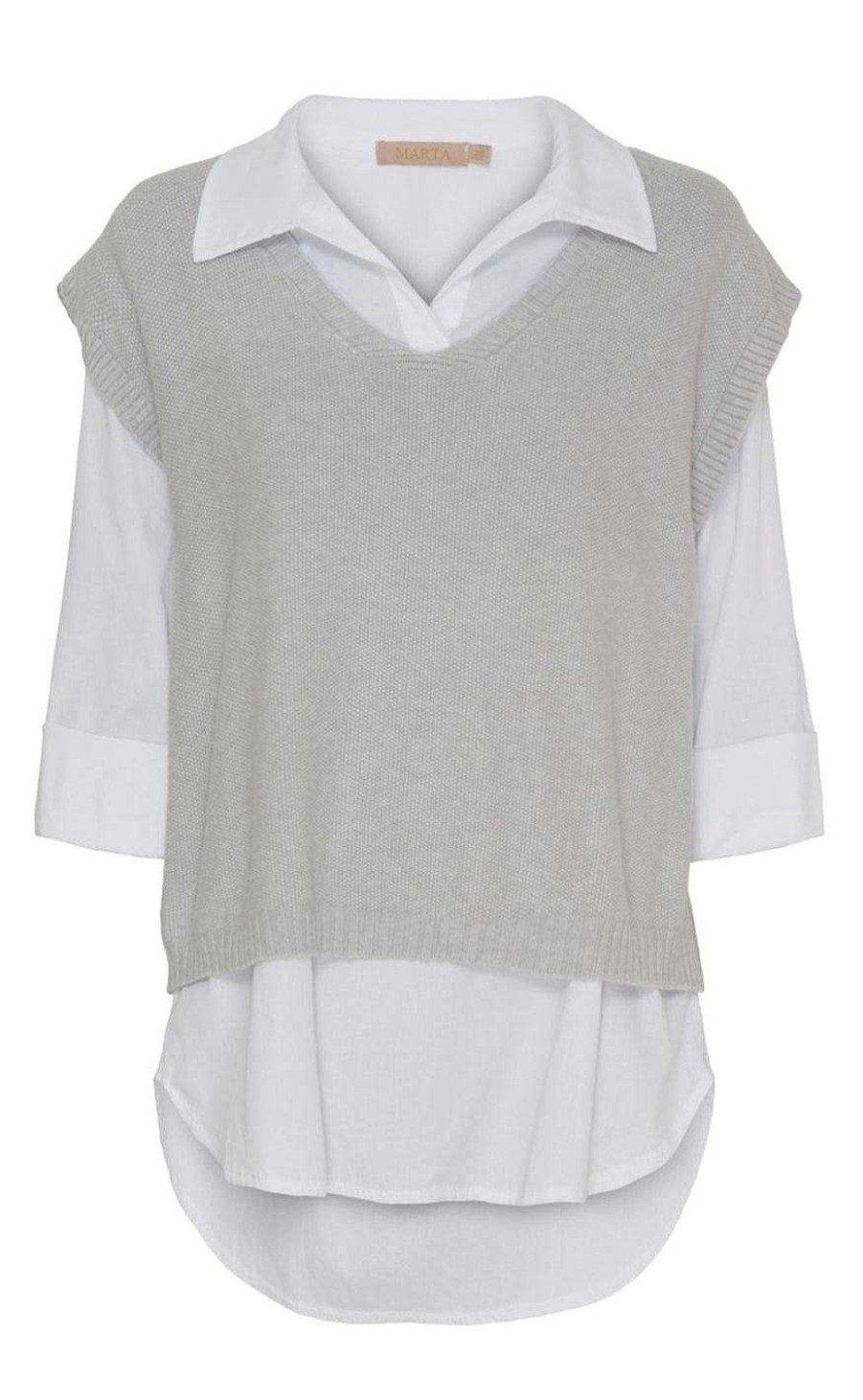 Marta Du Chateau Marta Du Chateau Shirt - 80389 Norah - Grey | Shirts