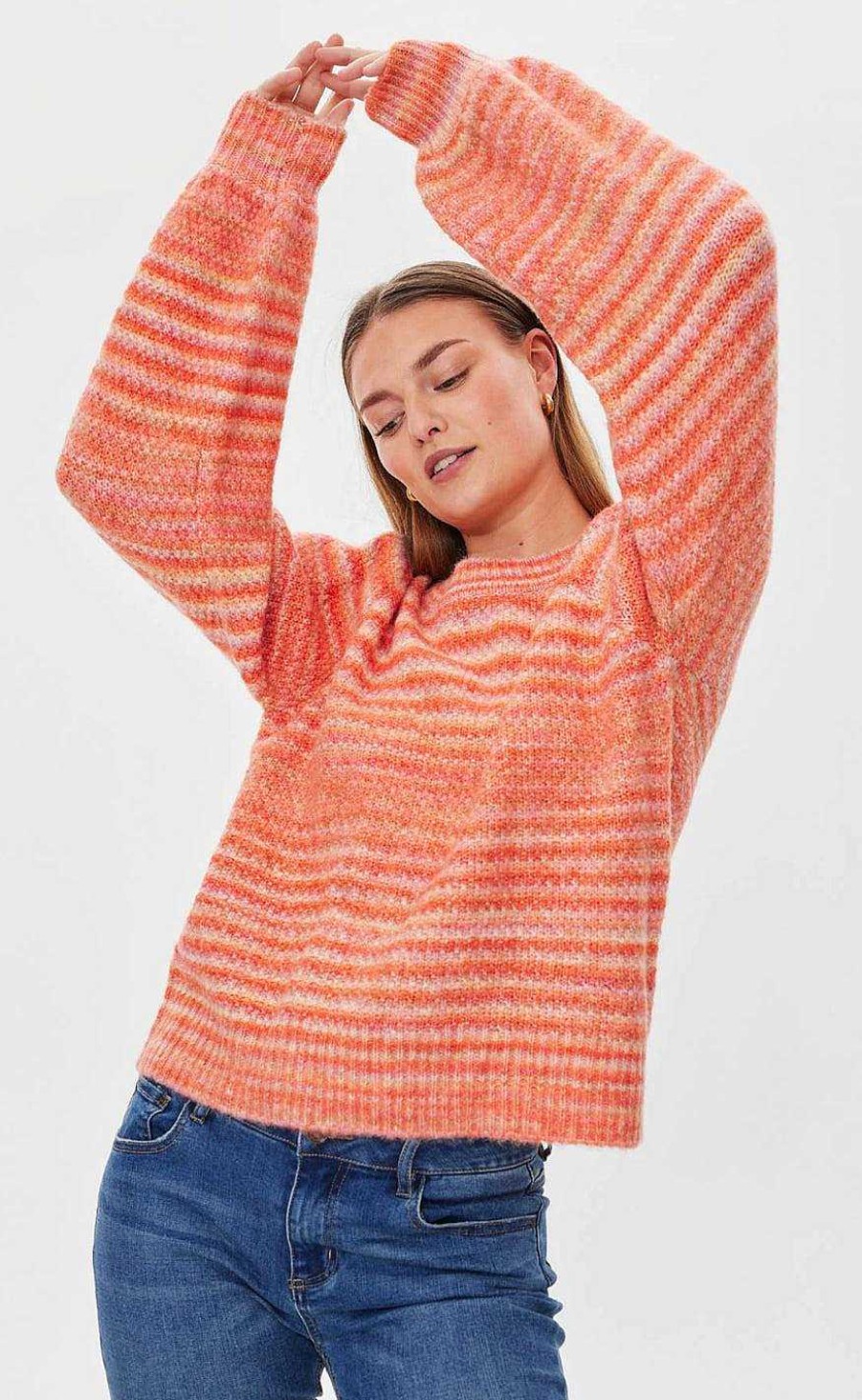 FreeQuent Freequent Pullover - Pulzy - Tangerine W. Moonbean | Knitwear & Sweat