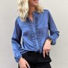 INA Copenhagen Ina Copenhagen Shirt - Florina - Shiny Dusty Blue | Shirts