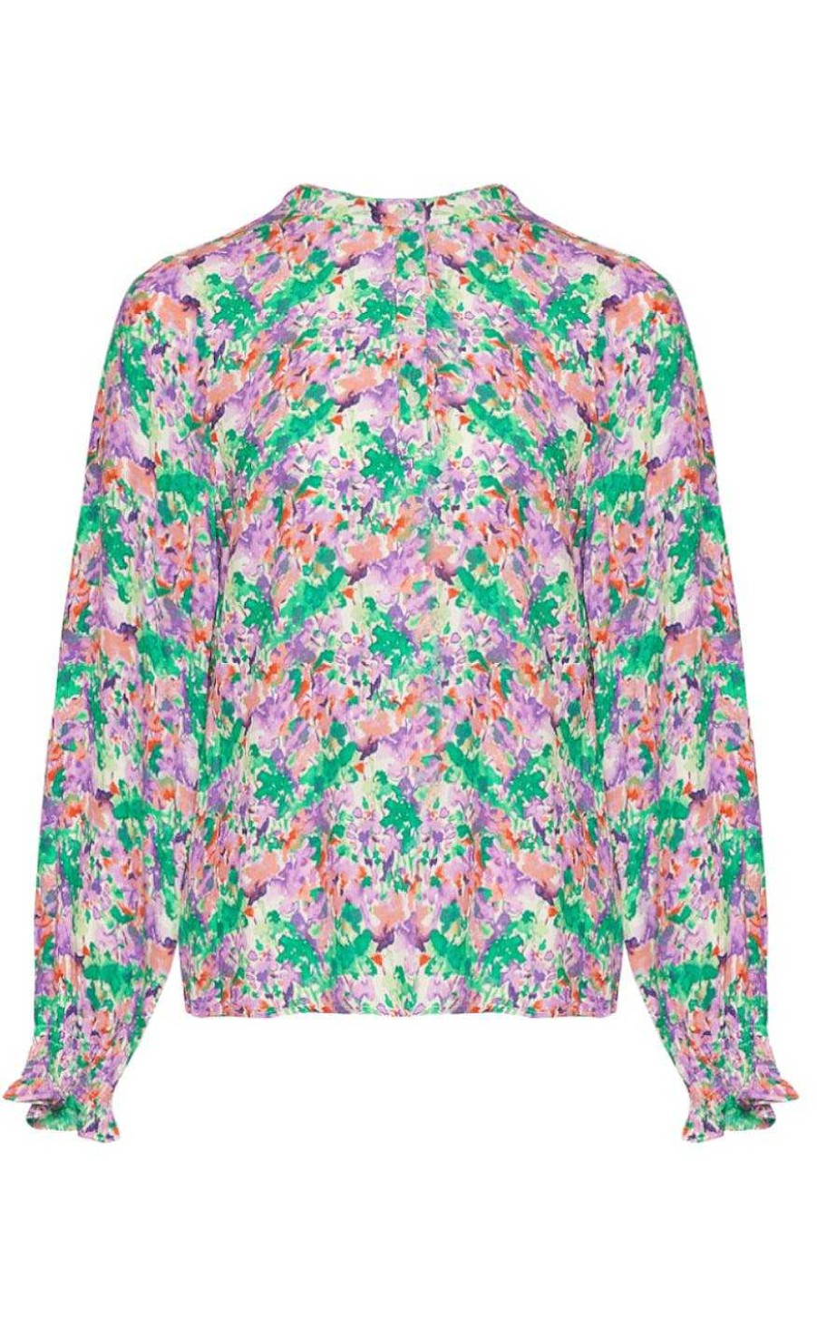 NOELLA Noella Blouse - Miu - Lilac/Green Blurry Flower | Blouses