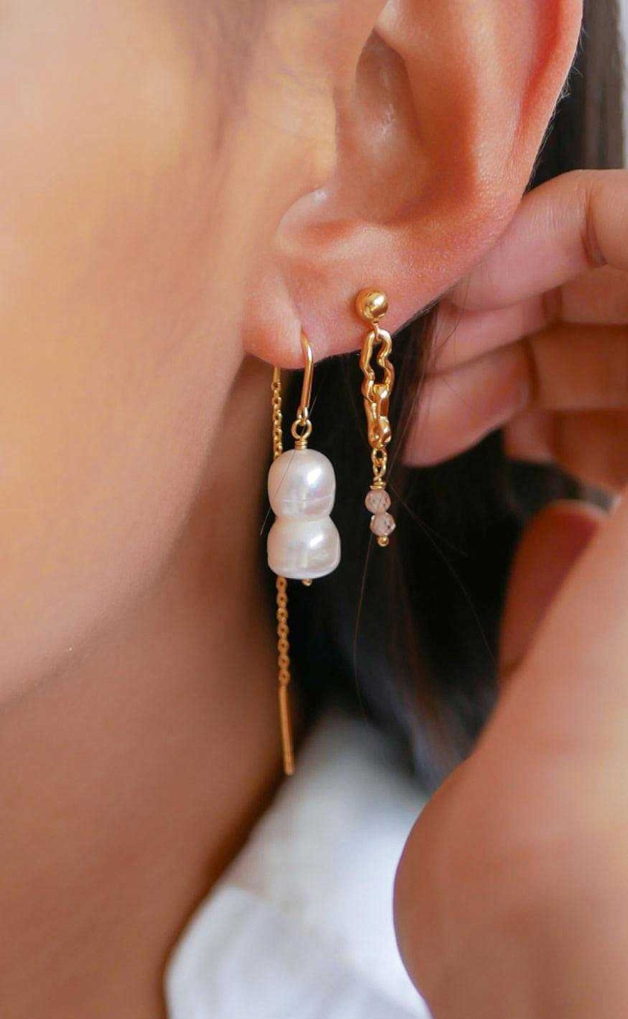 ENAMEL Copenhagen Enamel Copenhagen Earrings - Twin Pearls - Pearl | Jewelry