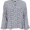 Black Colour Black Color Blouse - Luna - Blue Daisy | Blouses