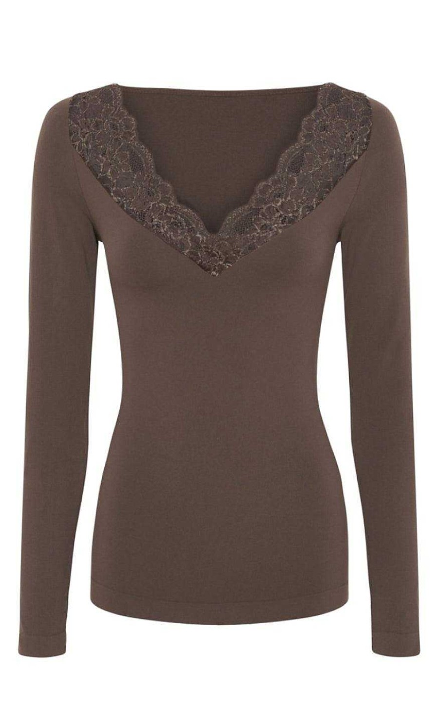 TIM u0026 SIMONSEN Tim & Simonsen Blouse - Belen V-Lace - Caffe | Blouses