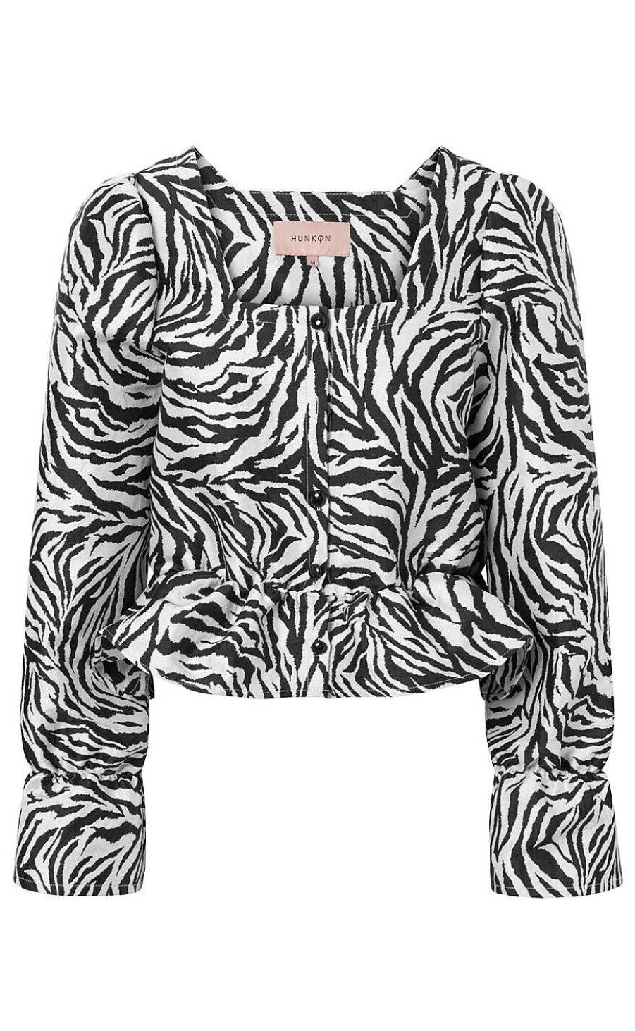 HunKøn Hunkon Blouse - Sanna - Zebra Striped | Blouses