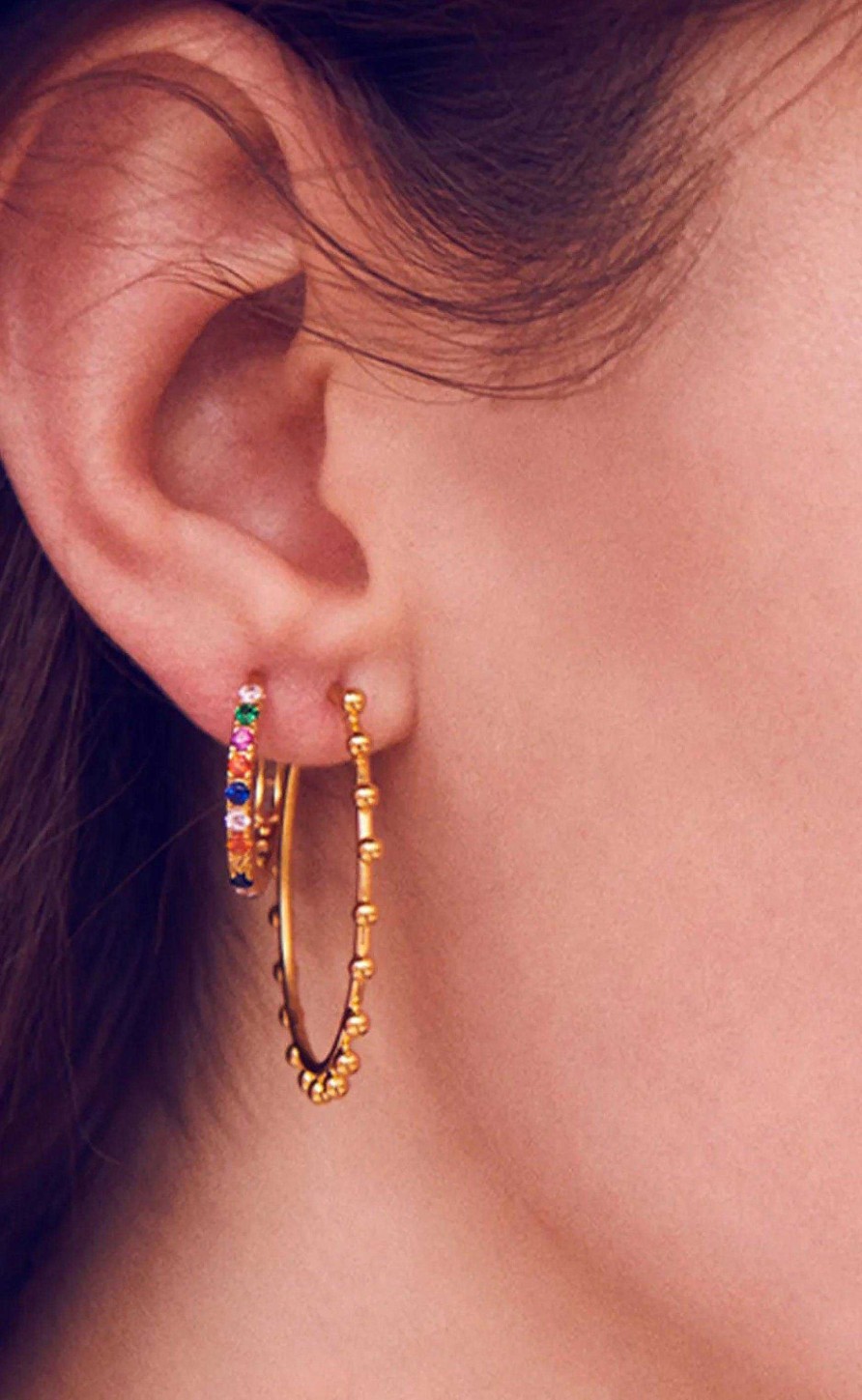 Maanesten Moonstone Earrings - Nubia Big - Gold | Jewelry