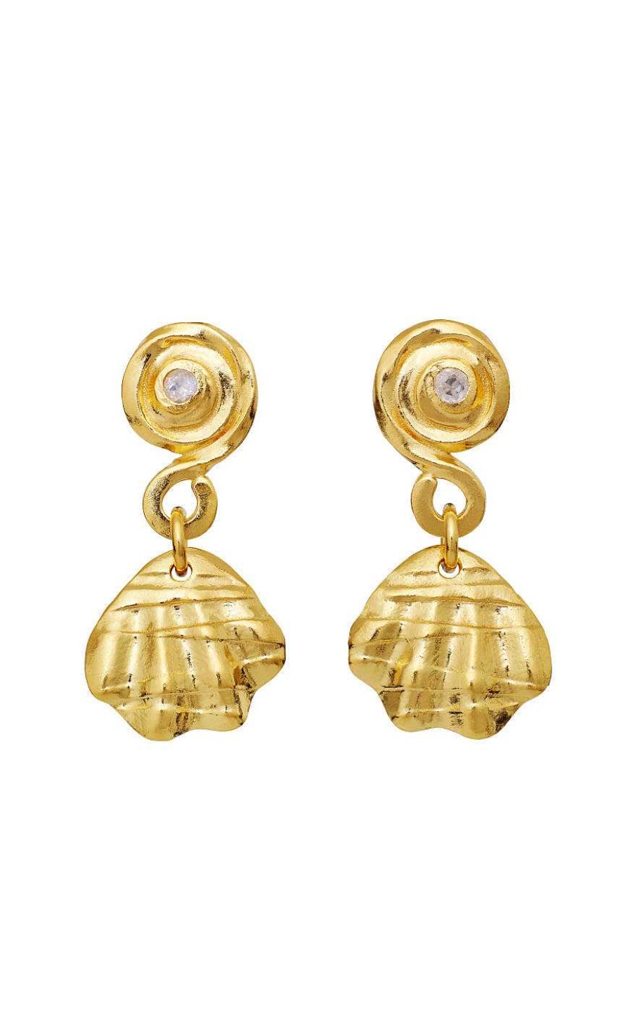 Maanesten Moonstone Earrings - Conca - Gold | Jewelry