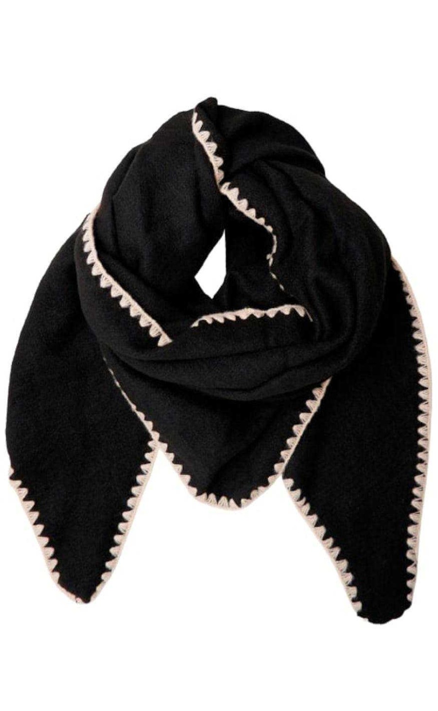 Black Colour Black Color Neckerchief - Ida - Black | Towels & Mittens