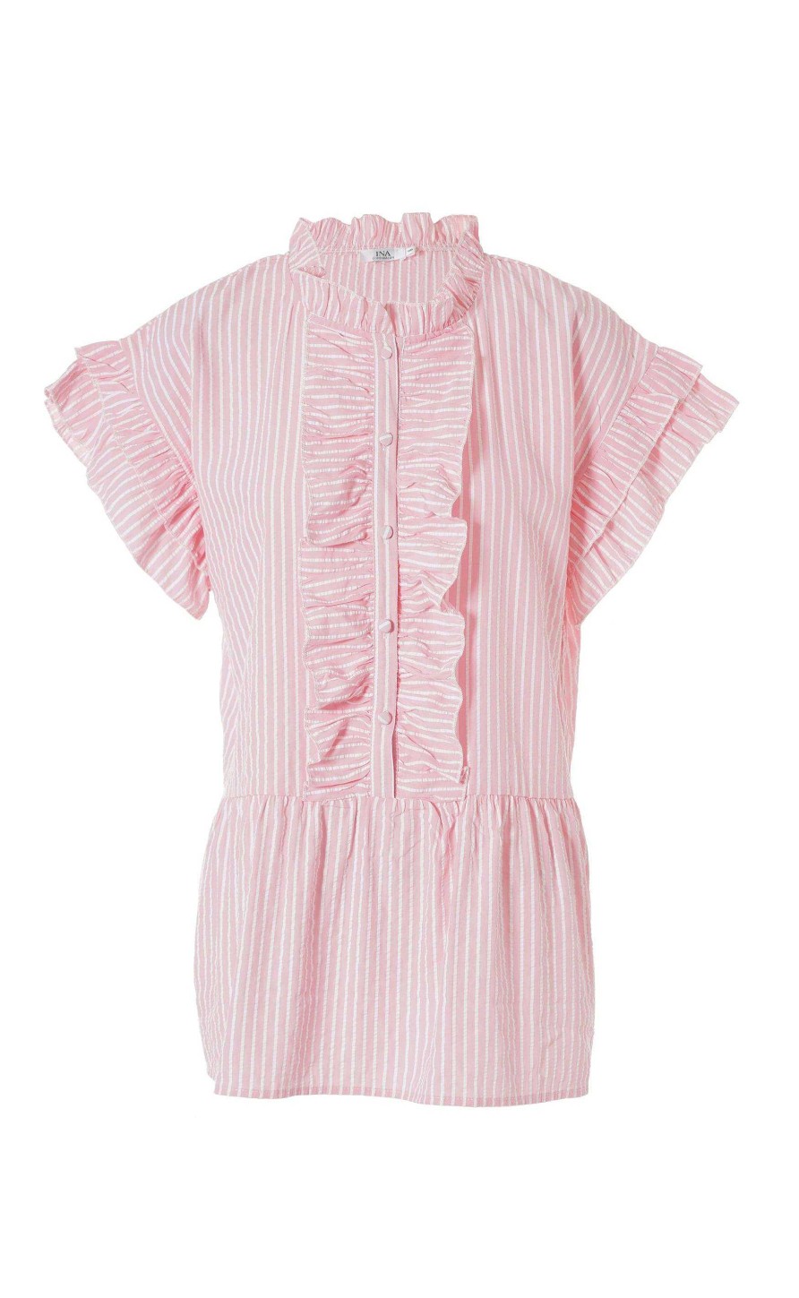 INA Copenhagen Ina Copenhagen Top - Freya - Pink Striped | T-Shirts & Tops