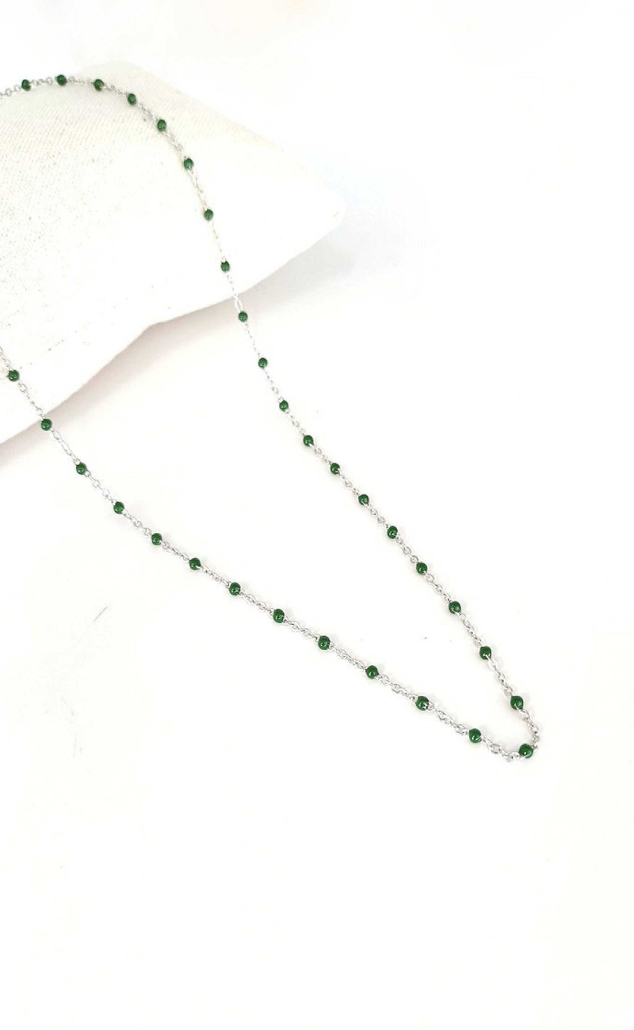 Smykkeli Copenhagen Jewelry Copenhagen Necklace - Vienna - Silver / Green | Jewelry