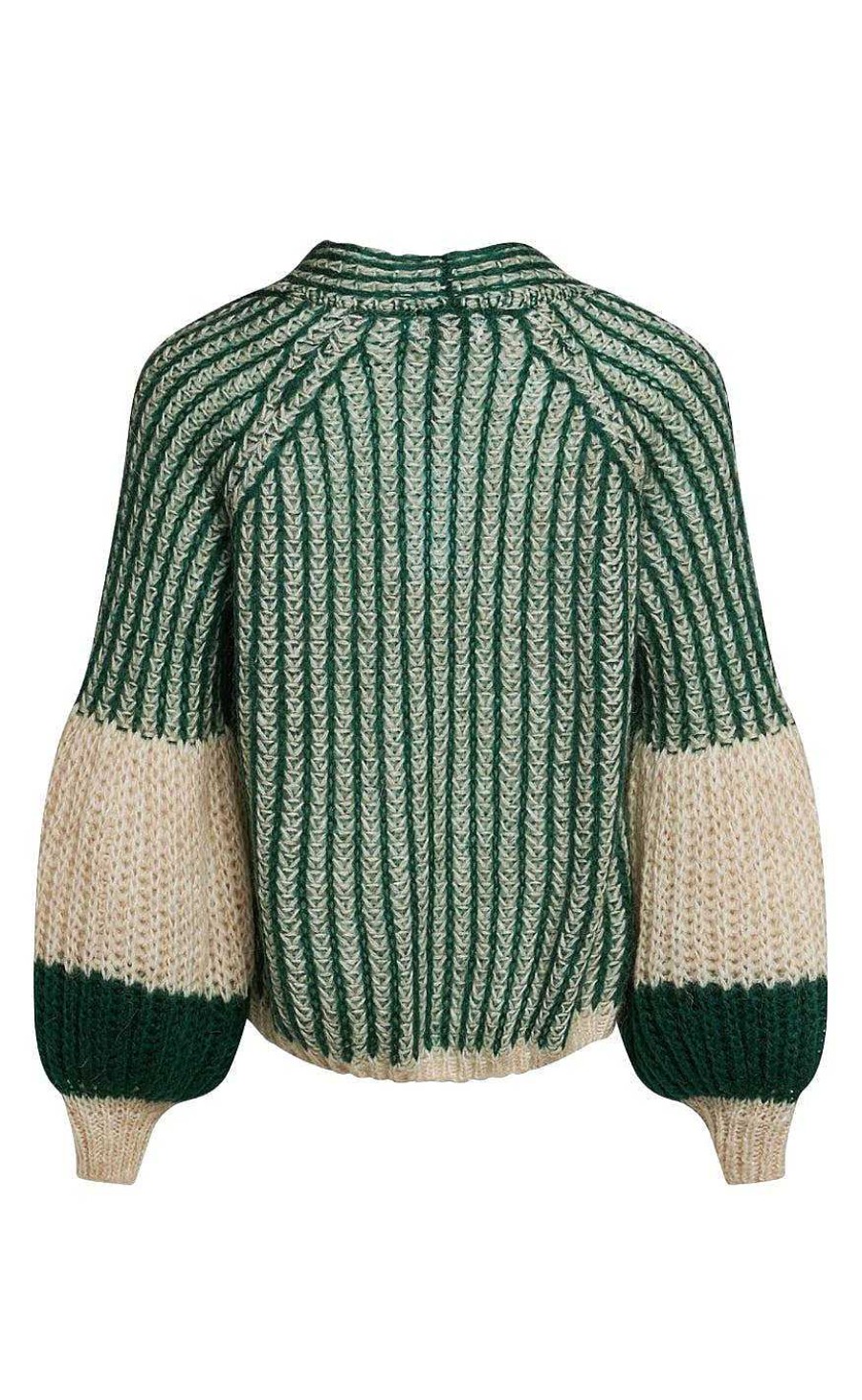 NOELLA Noella Cardigan - Liana - Beige/Bottle Green | Cardigans