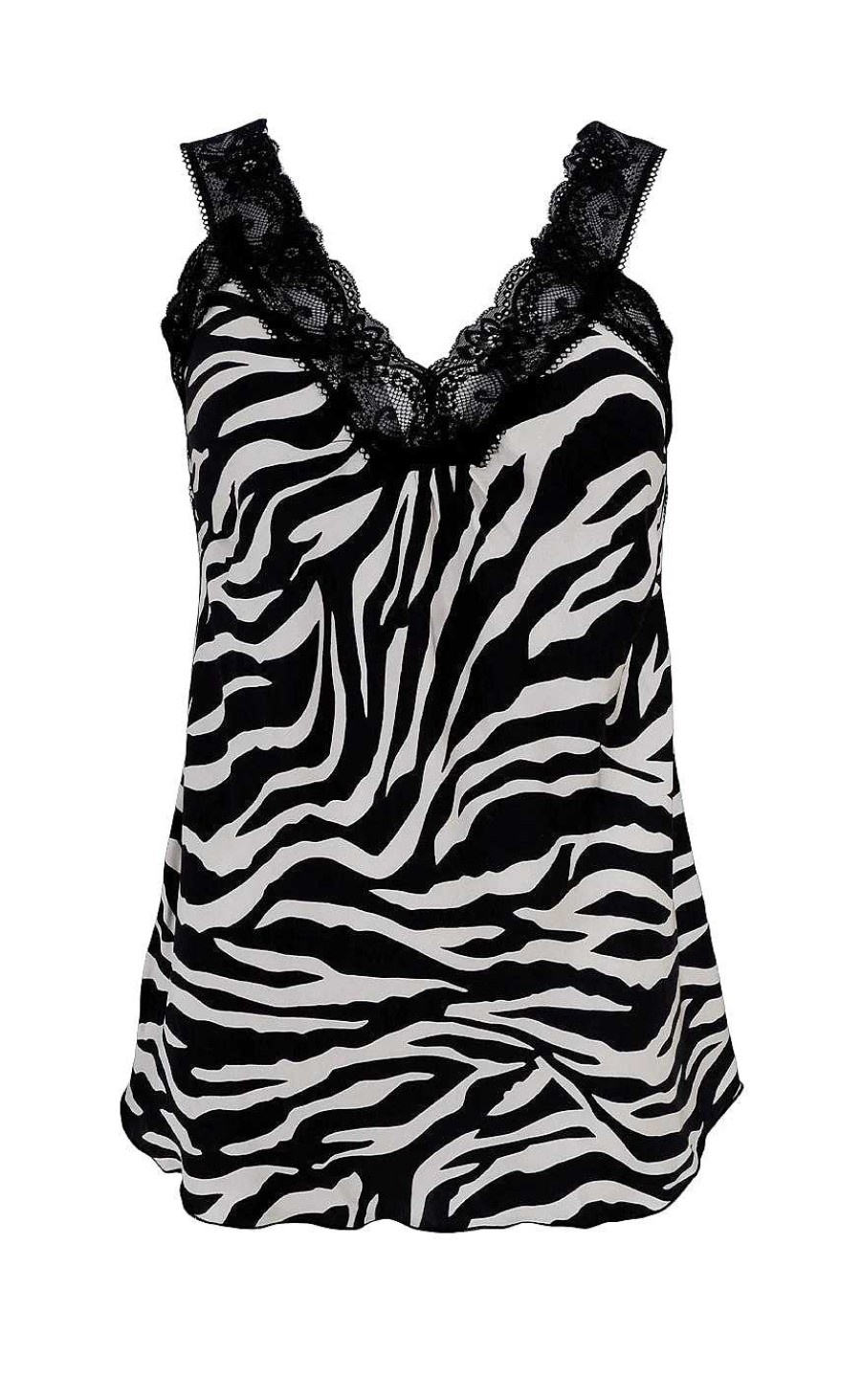 Black Colour Black Color Top - Bea - Zebra | T-Shirts & Tops