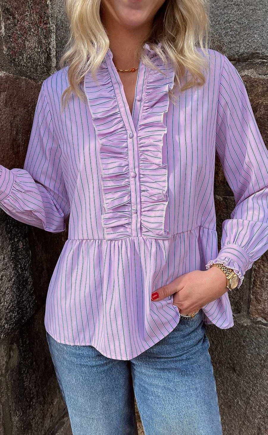 INA Copenhagen Ina Copenhagen Shirt - Evie - Pink Striped | Shirts