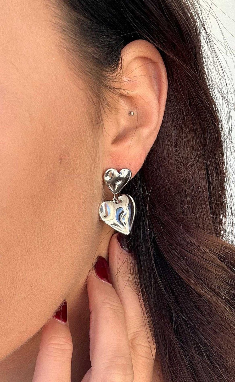 Smykkeli Copenhagen Sykkeli Copenhagen Earrings - Odessa Heart - Silver | Jewelry