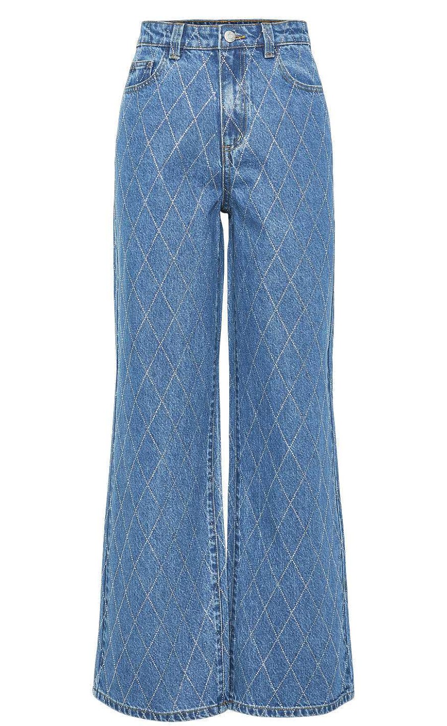 YAS Yas Pants - Harli - Medium Blue Denim | Trousers & Jeans