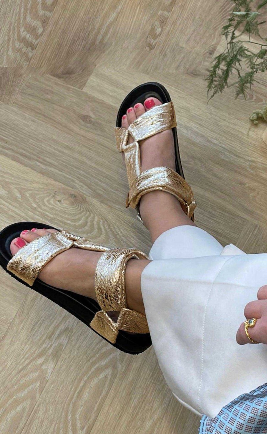 Copenhagen Shoes Copenhagen Shoes Sandals - Carrie Moon - Gold Snake | Shoes, Boots & Sandals