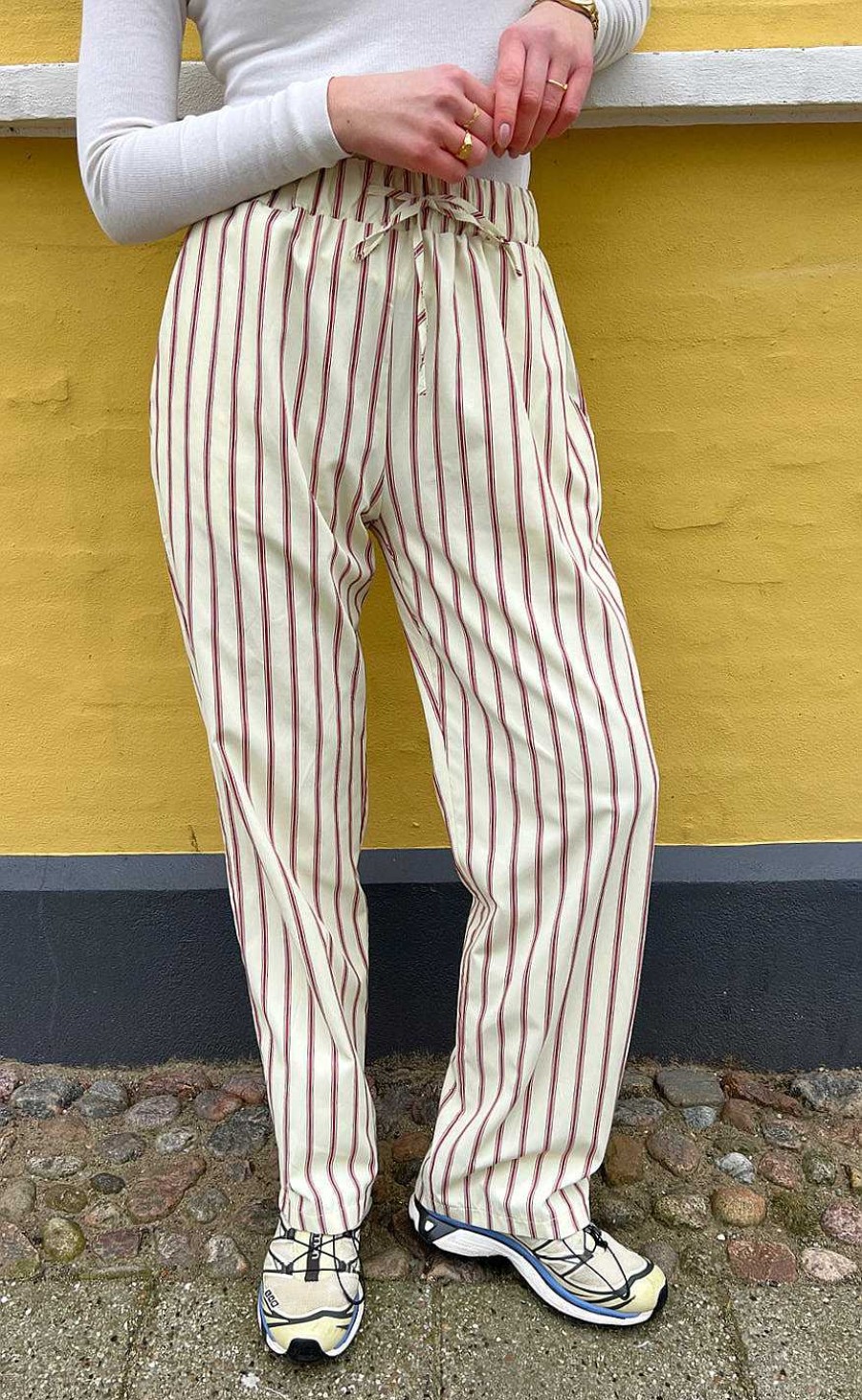 INA Copenhagen Ina Copenhagen Trousers - Life - Red Striped | Trousers & Jeans