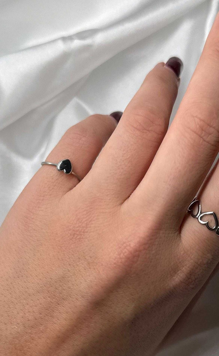 Smykkeli Copenhagen Mykkeli Copenhagen Little Finger Ring - Houston Heart - Silver | Jewelry