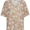 FreeQuent Freequent Blouse - Lava - Simply Taupe W. Off-White | Blouses