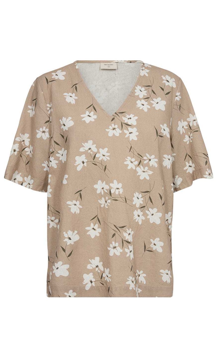 FreeQuent Freequent Blouse - Lava - Simply Taupe W. Off-White | Blouses