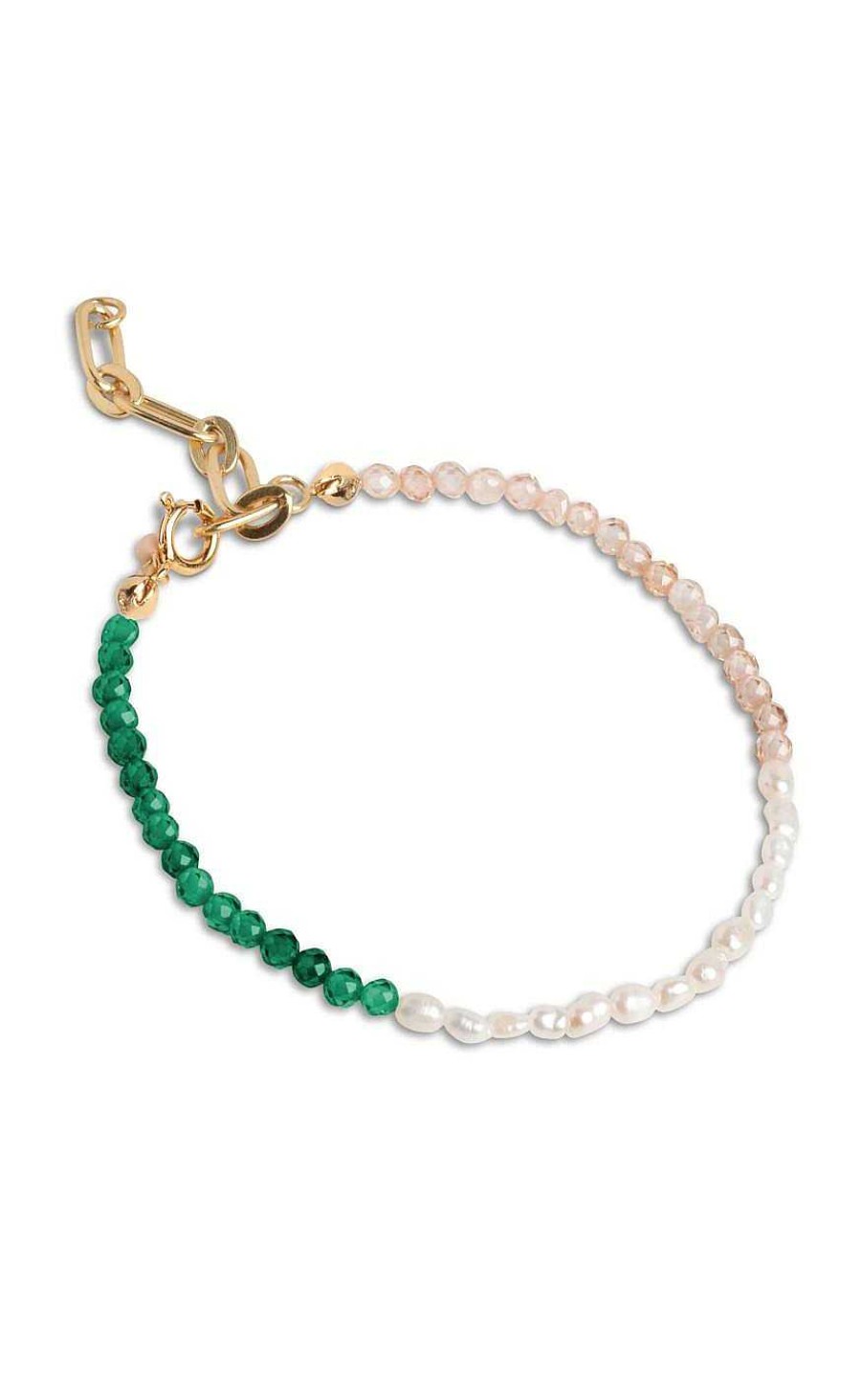 ENAMEL Copenhagen Enamel Copenhagen Bracelet - Gabriella - Green, Peach And Pearl | Jewelry