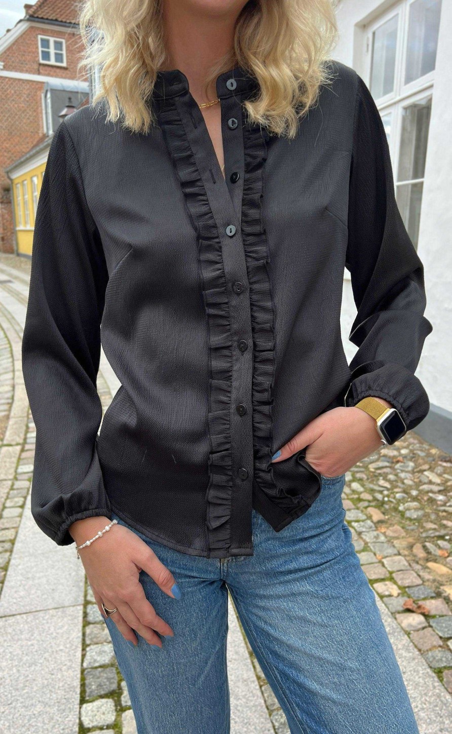 INA Copenhagen Ina Copenhagen Shirt - Florina - Shiny Black | Shirts