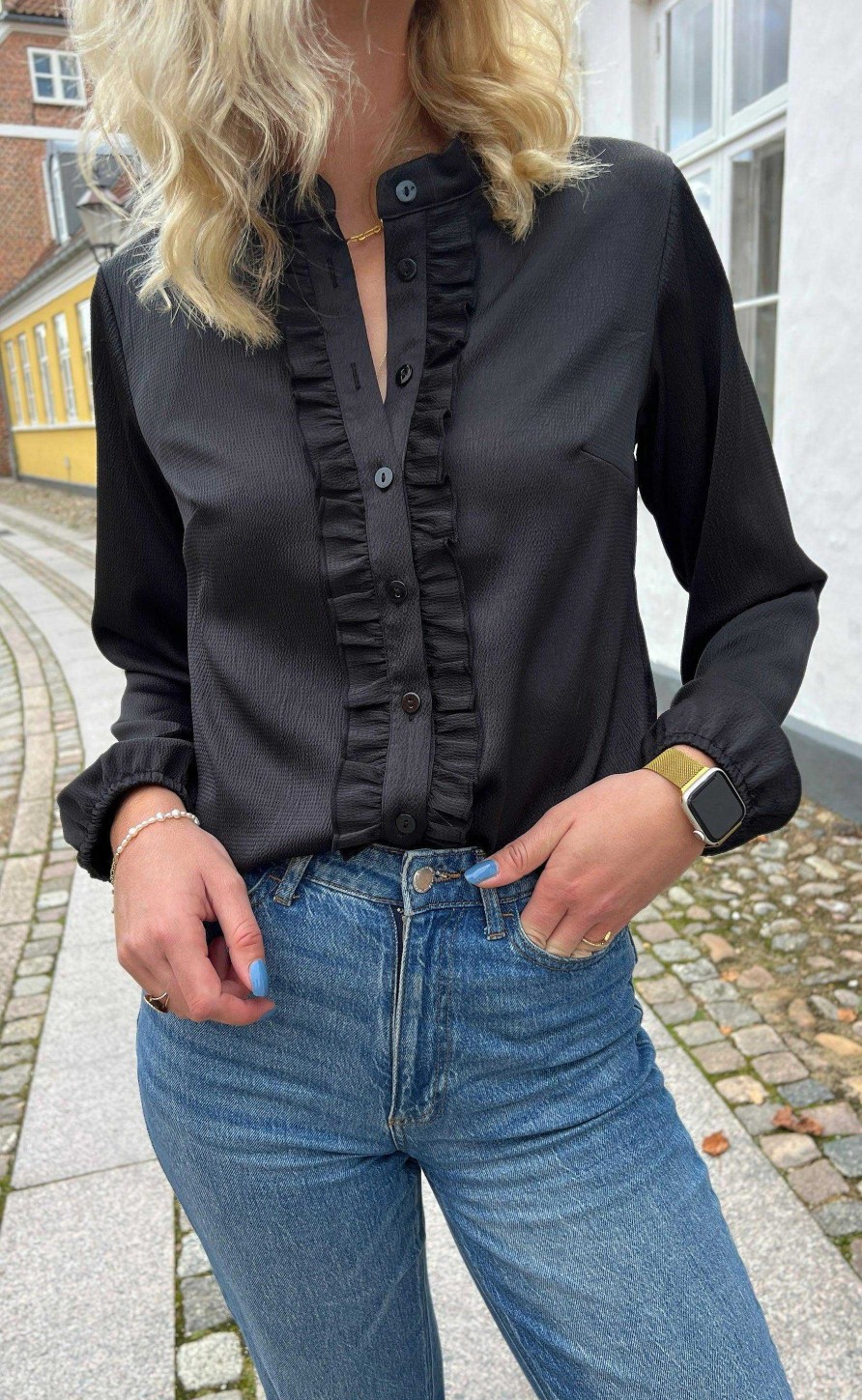 INA Copenhagen Ina Copenhagen Shirt - Florina - Shiny Black | Shirts