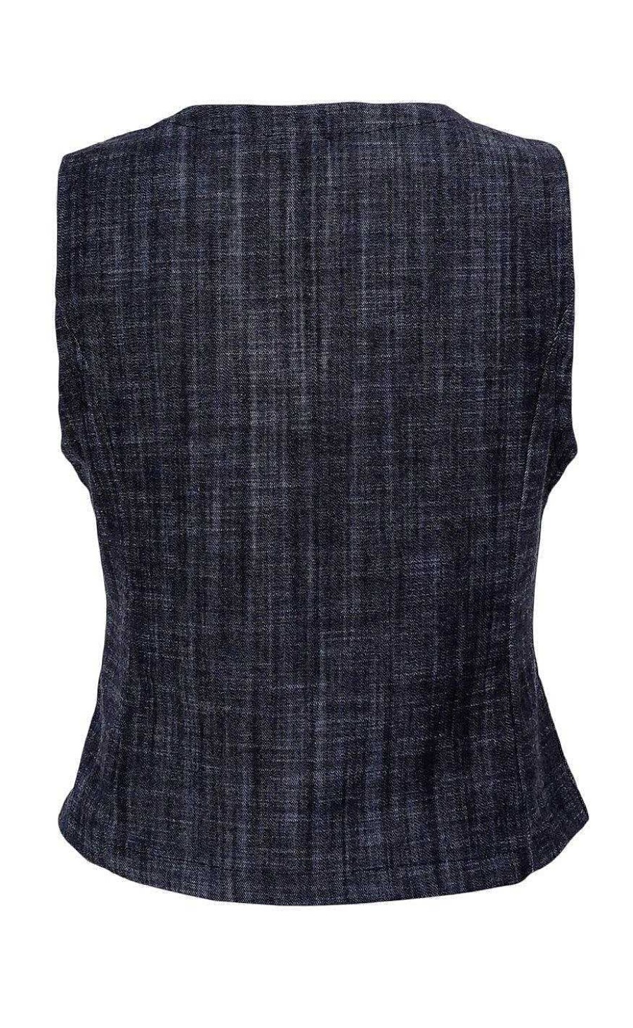 Black Colour Black Color Vest - Box - Black Denim | Vests