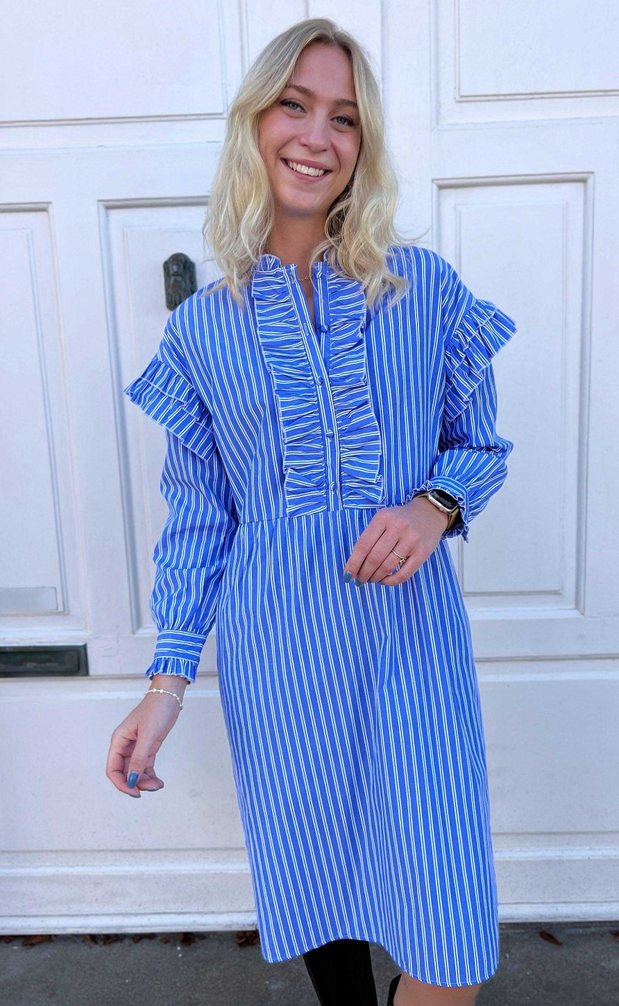 INA Copenhagen Ina Copenhagen Dress - Emilie - Dark Blue Striped | Dresses