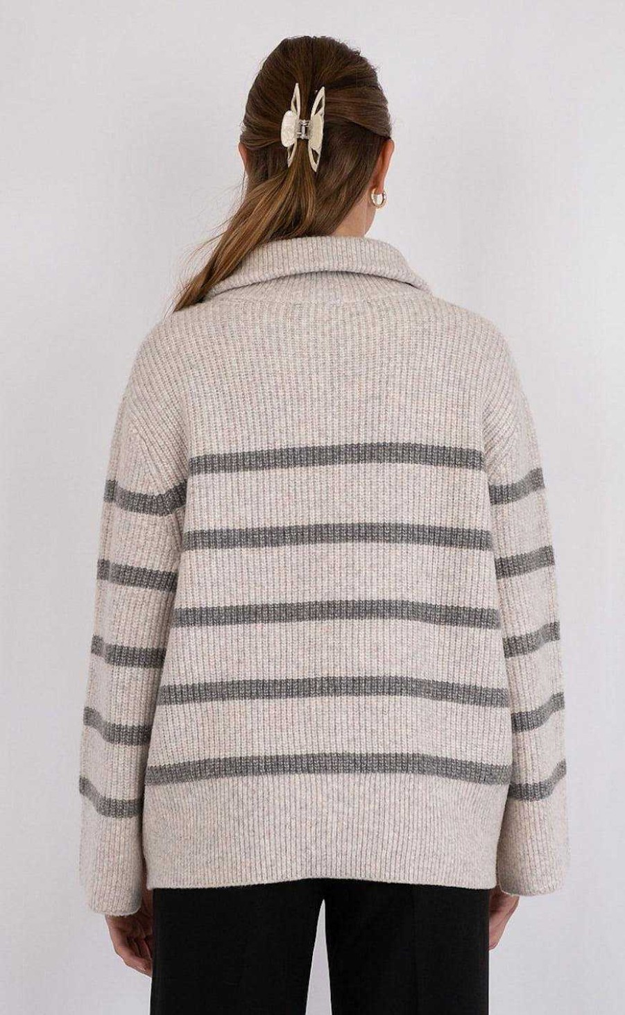 NEO NOIR Neo Noir Knit - Nevena - Sand/Grey | Knitwear & Sweat