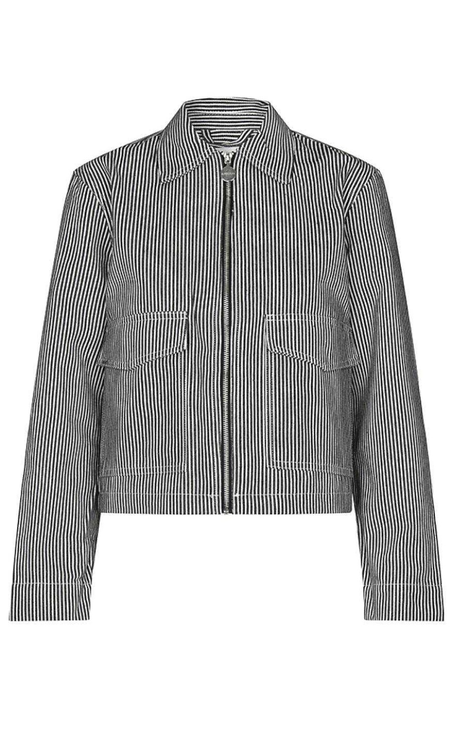 GLOBAL FUNK Global Funk Jacket - Konelia-G - Navy White Stripe | Jackets & Coats