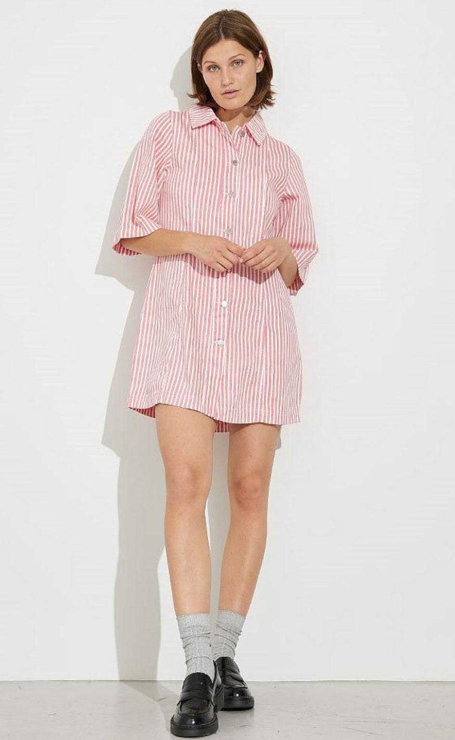 GLOBAL FUNK Global Funk Dress - Emelue-G - Red Stripe | Dresses