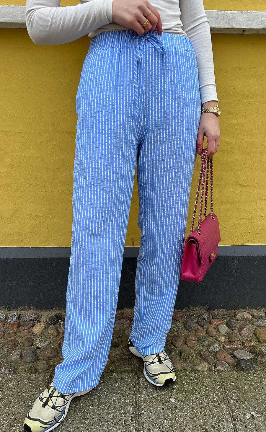 INA Copenhagen Ina Copenhagen Trousers - Life - Blue Striped | Trousers & Jeans