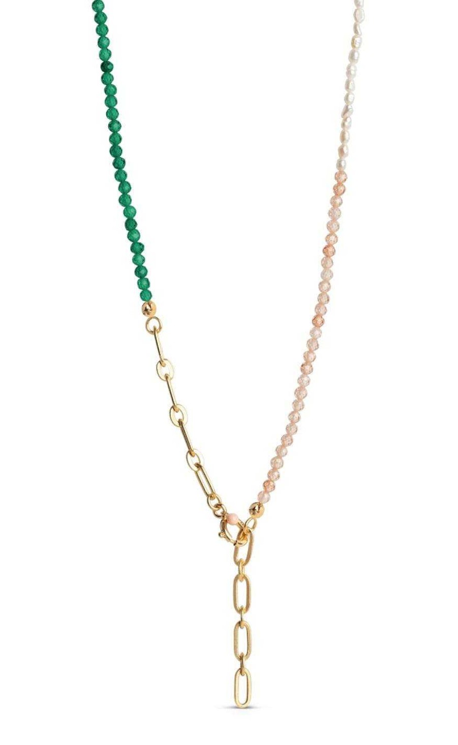 ENAMEL Copenhagen Enamel Copenhagen Necklace - Gabriella - Green/Peach/Pearl | Jewelry