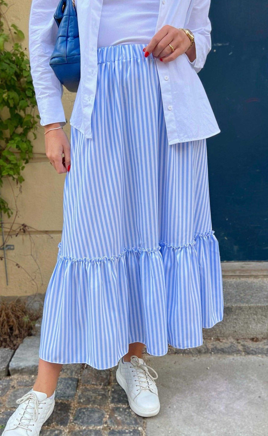 INA Copenhagen Ina Copenhagen Skirt - Hanna - Blue/White Stripe | Skirts