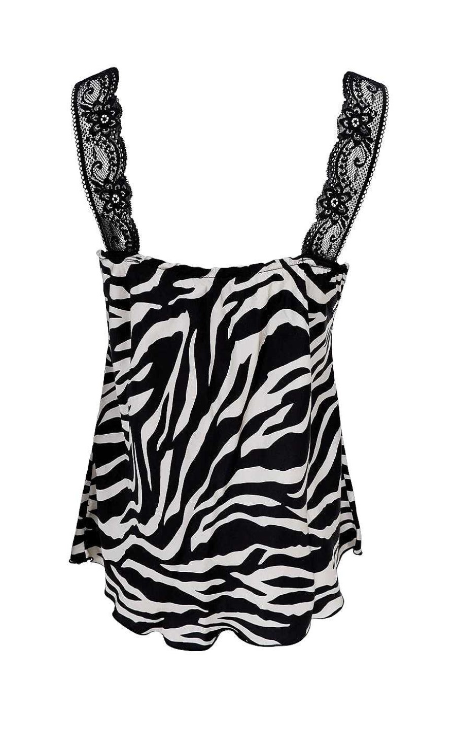 Black Colour Black Color Top - Bea - Zebra | T-Shirts & Tops