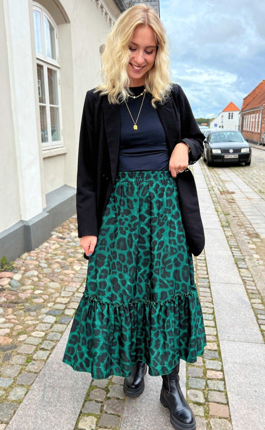 INA Copenhagen Ina Copenhagen Skirt - Hanna - Green Leopard | Skirts