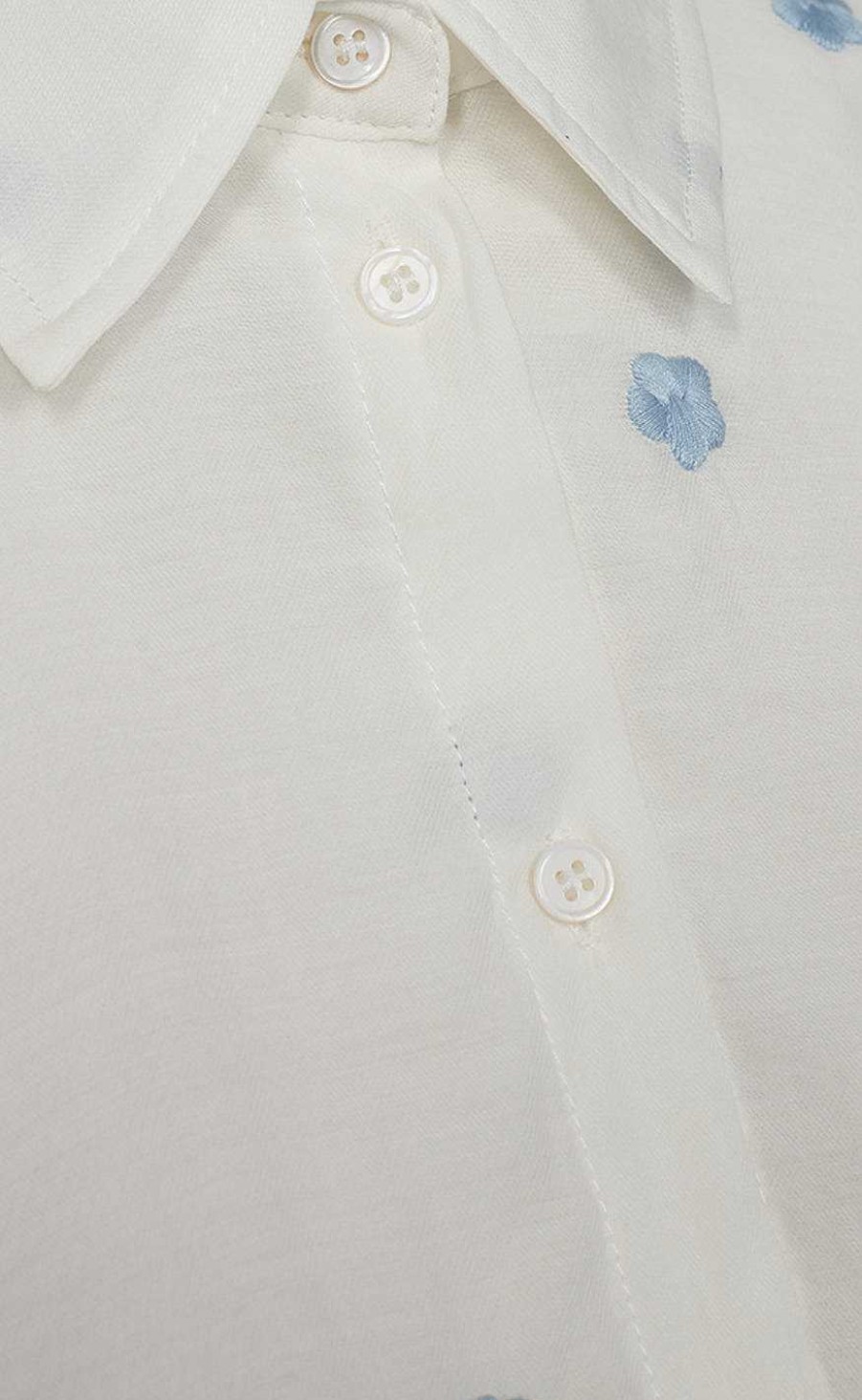 FreeQuent Frequent Blouse - Stream - Brilliant White W. Chambray Blue | Blouses