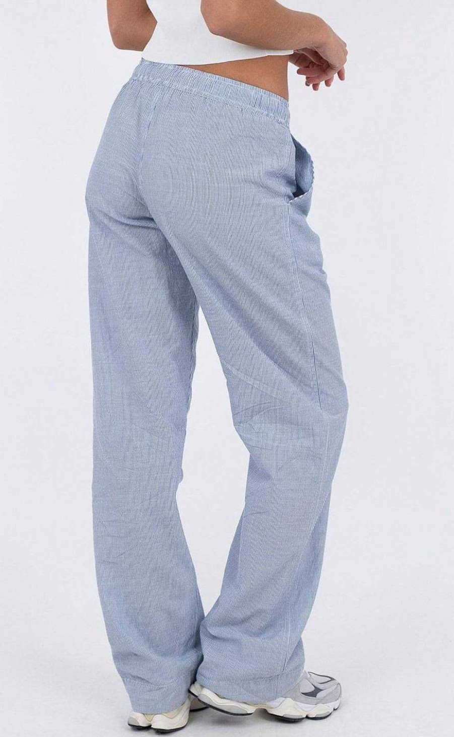 NEO NOIR Neo Noir Pants - Sonar Mini Stripe - Blue | Trousers & Jeans