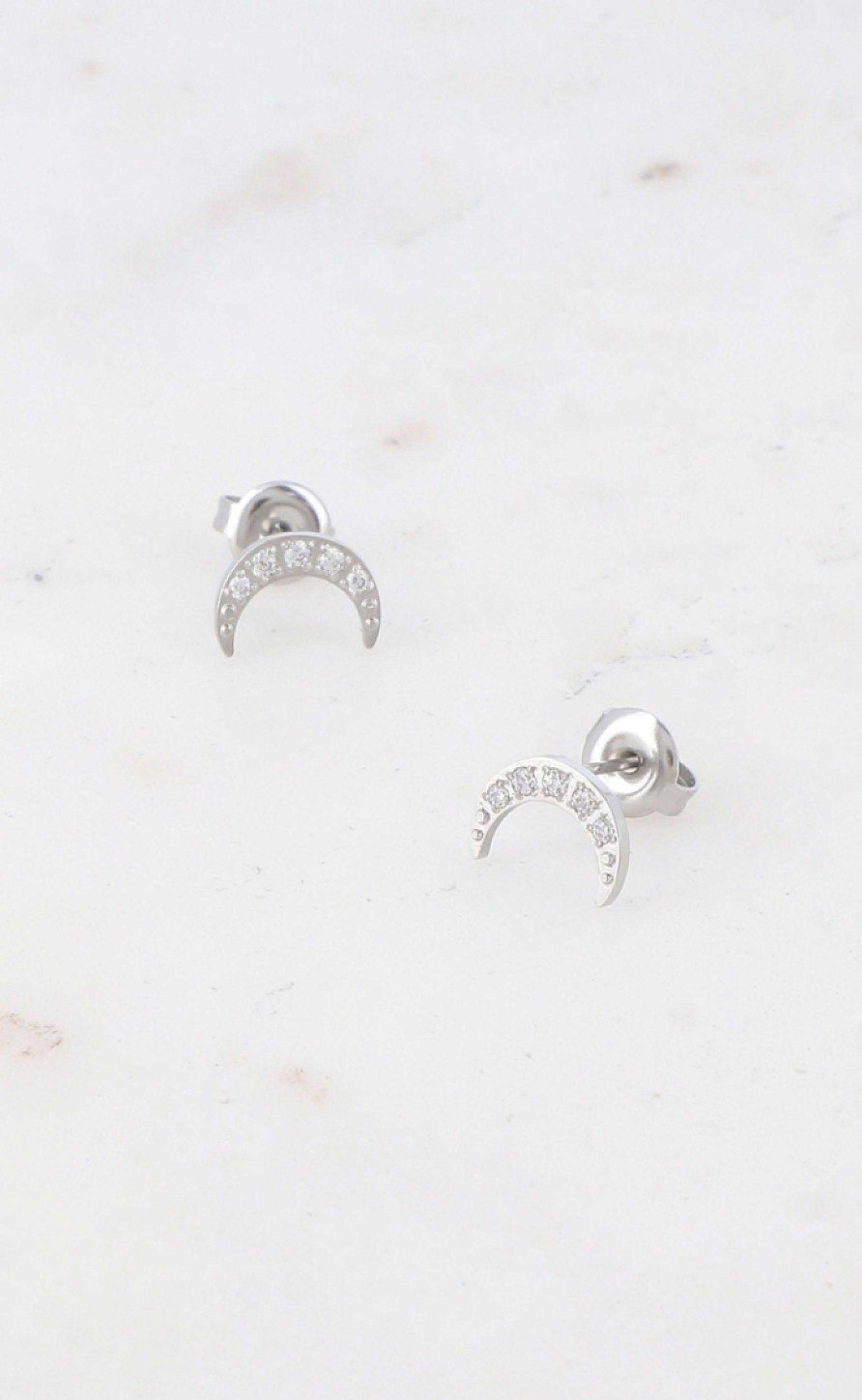 Smykkeli Copenhagen Mykkeli Copenhagen Earrings - Berlin Mini Moon - Silver | Jewelry