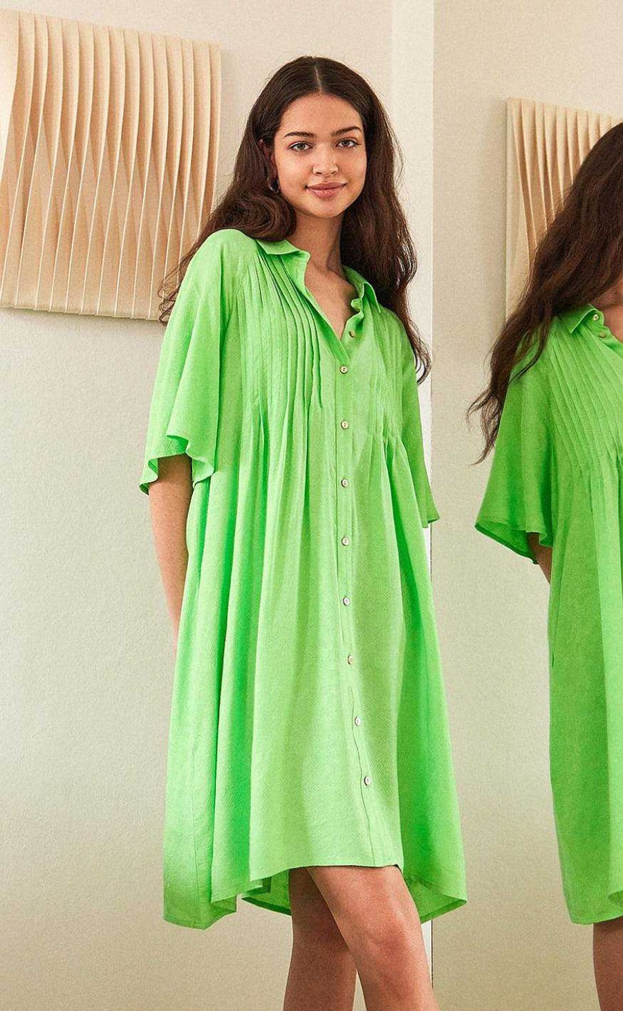 YAS Yas Shirtdress - Fira - Summer Green | Shirts