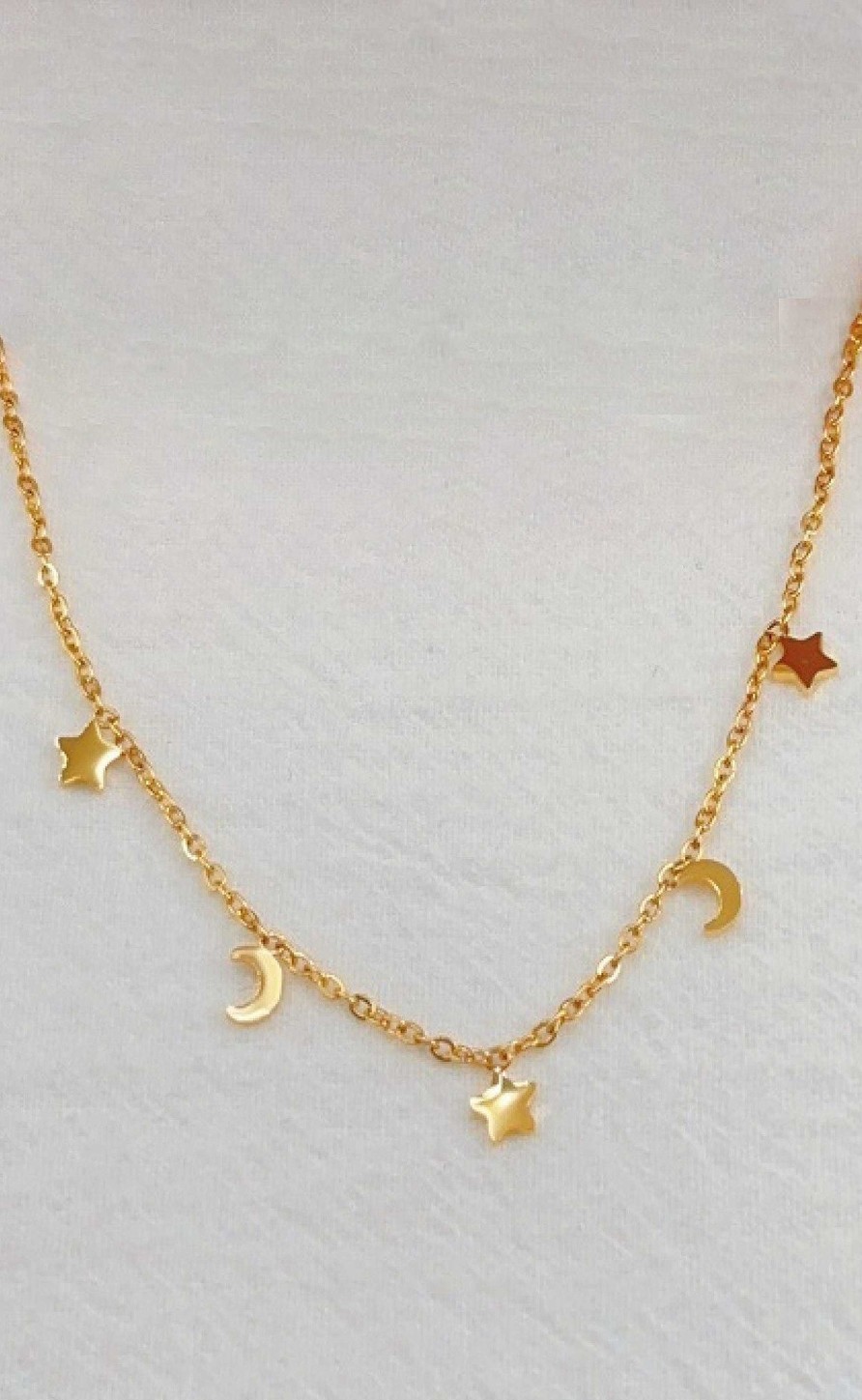 Smykkeli Copenhagen Jewelry Copenhagen Necklace - Porto Moon & Stars - Gold | Jewelry