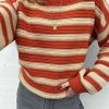 INA Copenhagen Ina Copenhagen Knitwear - Johanne - Burnt Orange / Cream | Knitwear & Sweat