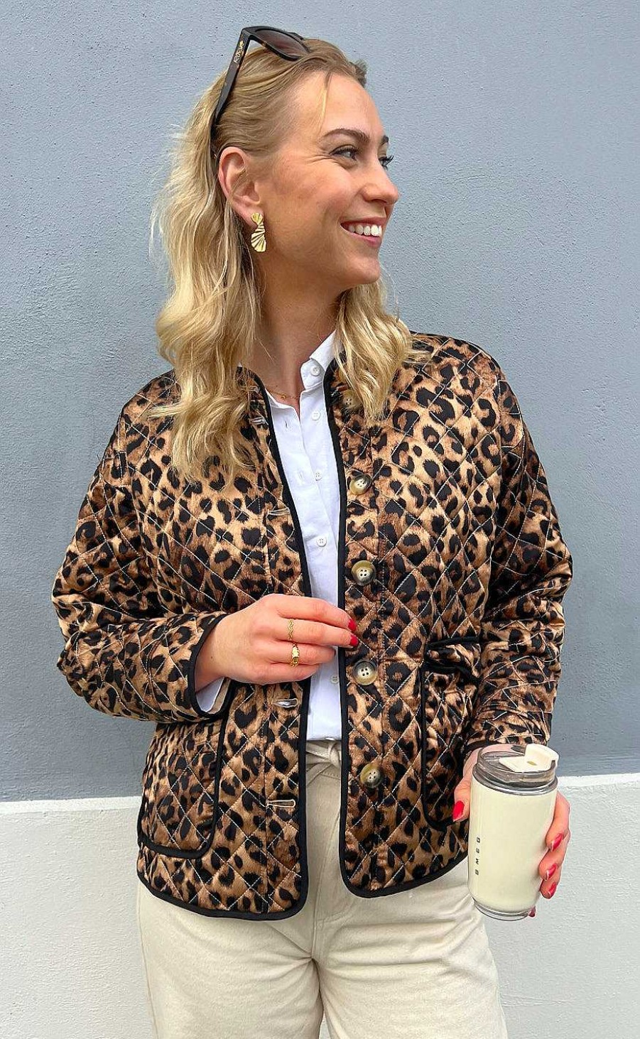 INA Copenhagen Ina Copenhagen Quilted Jacket - Mille - Leopard | Jackets & Coats