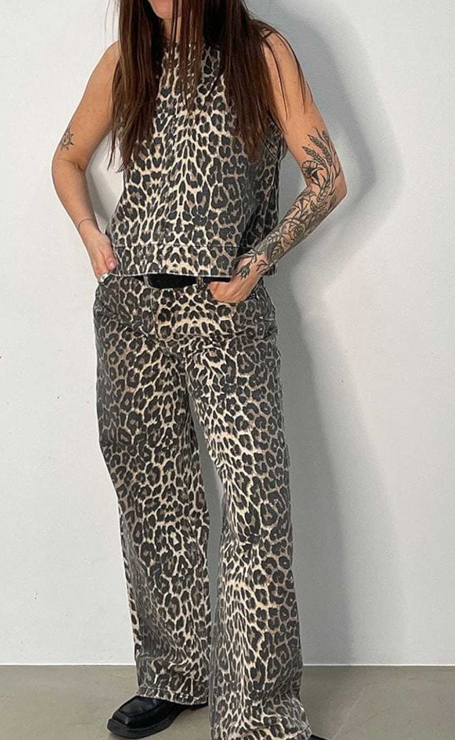 GLOBAL FUNK Global Funk Pants - Cadian-G - Leopard Mist | Trousers & Jeans