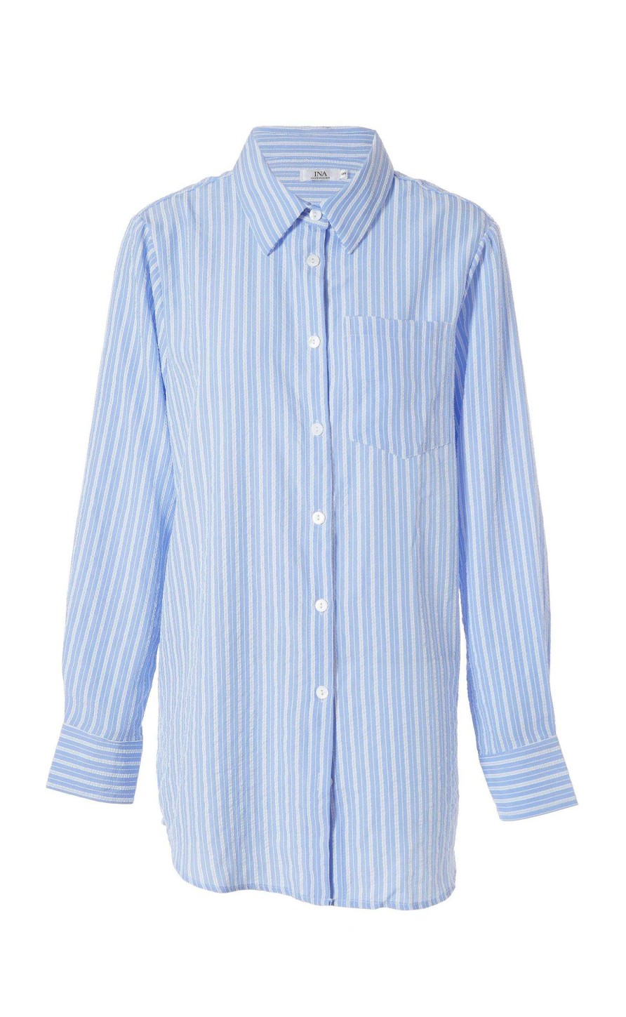 INA Copenhagen Ina Copenhagen Shirt - Grace - Blue/White Stripe | Shirts