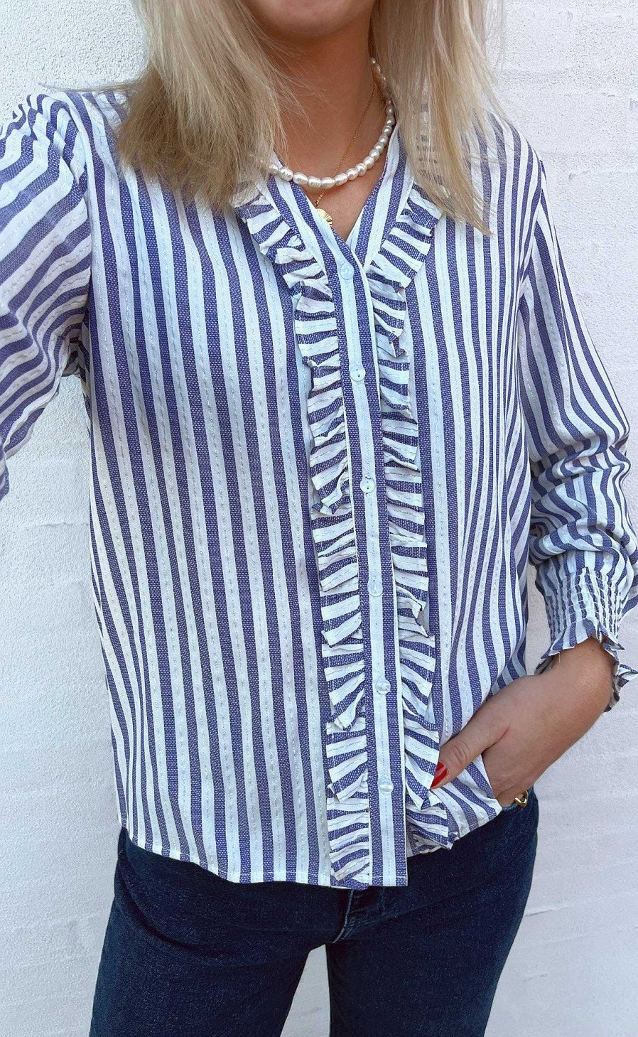 INA Copenhagen Ina Copenhagen Shirt - Naya - Navy / White Stripes W. Lurex | Shirts