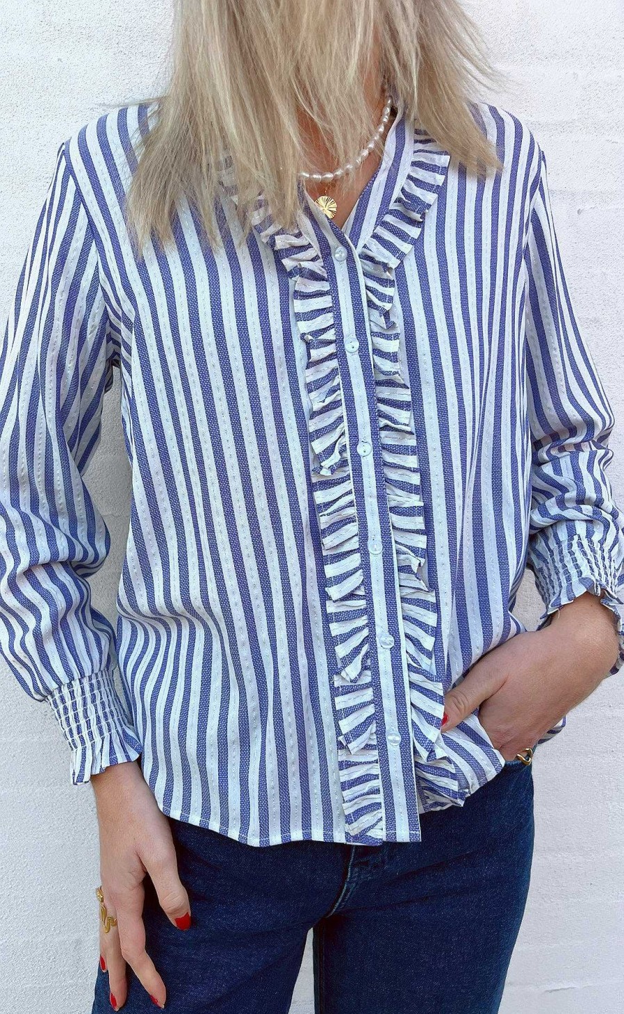 INA Copenhagen Ina Copenhagen Shirt - Naya - Navy / White Stripes W. Lurex | Shirts